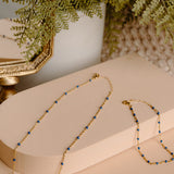 Ellie Enamel Necklace - Sapphire Blue