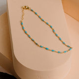 Maisie Glass Anklet – Turquoise