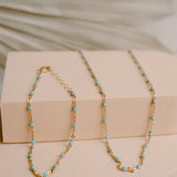 Ellie Turquoise Enamel Chain Necklace