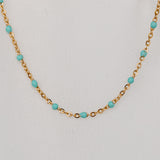 Ellie Turquoise Enamel Chain Necklace