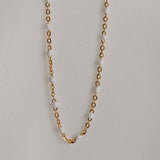 Ellie White Enamel Chain Bracelet